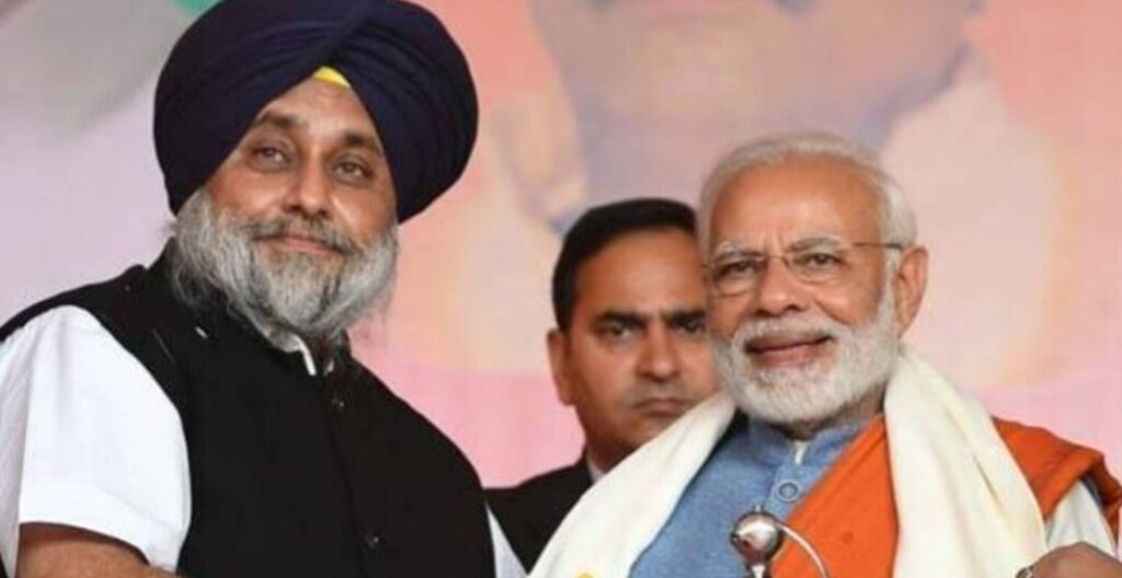ਅਕਾਲੀ- ਭਾਜਪਾ ਸੁਖਬੀਰ ਬਾਦਲ -ਨਰਿੰਦਰ ਮੋਦੀ