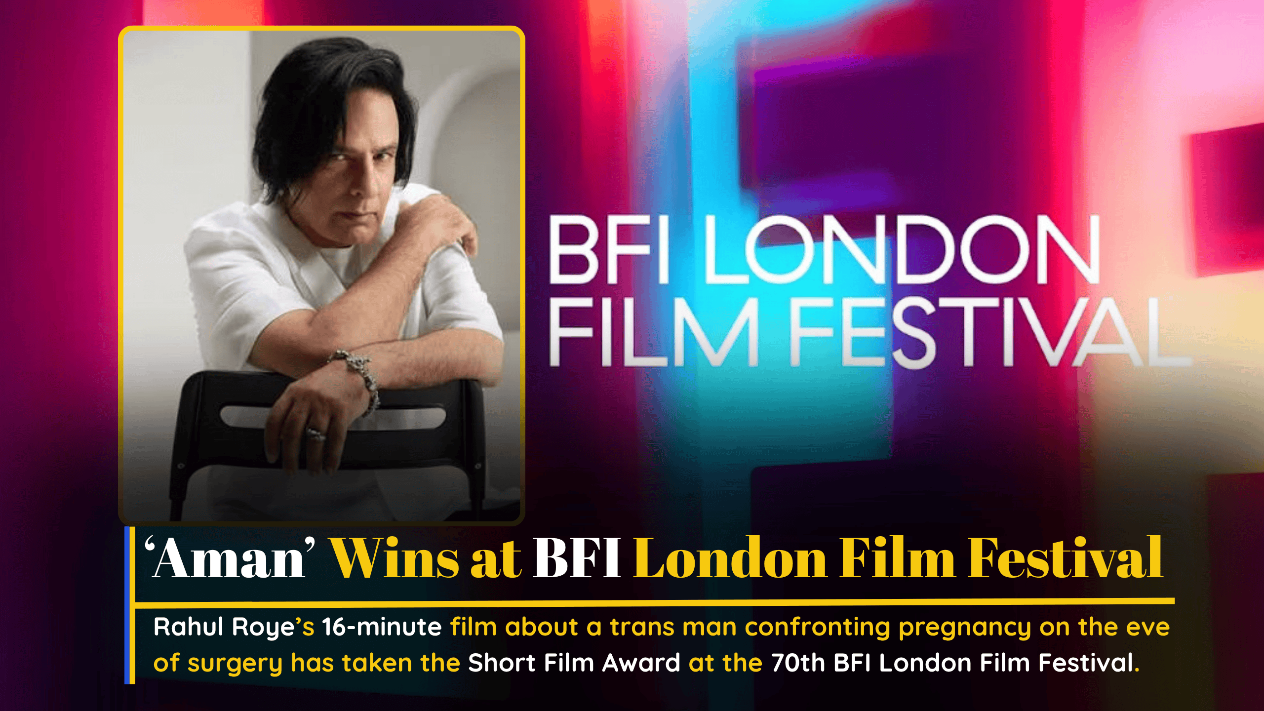 Still from Rahul Roye’s short film Aman which won Best Short Film at the 70th BFI London Film Festival